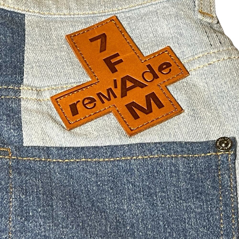 NWT 7 For All Mankind X Marques Almeida Denim Patchwork Short Rem’ade RARE Sz 23 - Picture 7 of 7